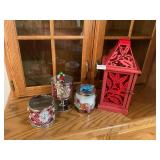 Candle and holder lot- 7 total