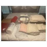 Blankets, sheets, pillow