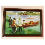 Framed oarsmen at chatou - oil painting