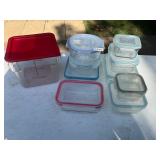 10- food, saving dishes, glass with plastic lids