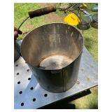 Stainless pot with wood handle