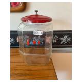 Antique Lanceï¿½s Glass red top jar
