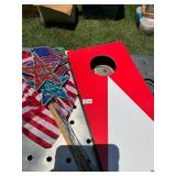 Patriotic flag yard decor and baggo