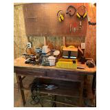 Work table and miscellaneous pictured