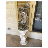 Angel harp with chalk pedestal