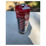 Coca-Cola tin with straws