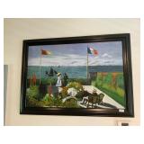 Framed print Claude Monet garden at Saint Adresse