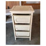 Wooden three drawer, potato or onion cabinet