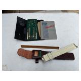 Vintage slide rule and calipers