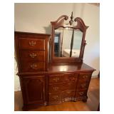 Beautiful wood chest/dresser with mirror