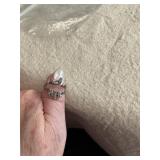 14k white gold ring guard & precious stones