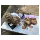 Wigs, styrofoam heads