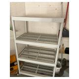 4 tier plastic shelf- sizes in pics