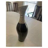Black and white ceramic vase