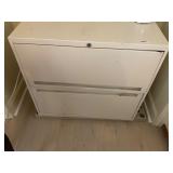 Locking 2 drawer metal file cabinet