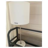 White and silver table lamp