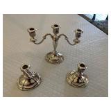 Oneida silver candelabra and candle holders