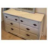 White distressed chest drawers