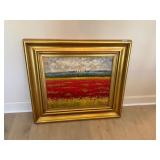 Framed colorful oil painting