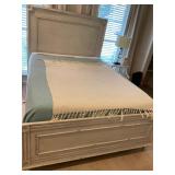 Queen bed, wood headboard ,footboard mattress, all