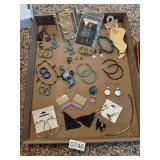 Blue and silver toned jewelry