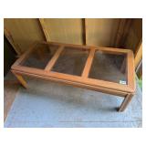 Wooden glass coffee table