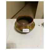 Cherokee Indian made drip glaze pot