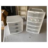 2 set of small plastic drawers