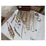 Gold tone necklaces, bracelets ï¿½ all