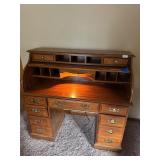 Nice roll top desk with light
