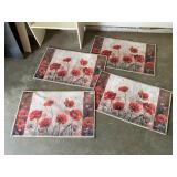 4 poppy floor mats