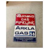 Arkla Gas double sided metal sign