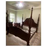 King size 4 poster bed, complete with rails