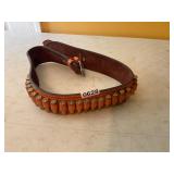 Leather ammo belt- 19 rounds 44 rem mag ammo