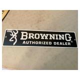 Browning Dealer metal tin sign