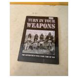 Turn in weapons metal tin sign