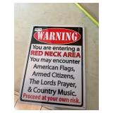 Red Neck Area metal tin sign