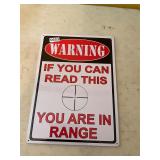 Your in range metal tin sign