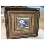 Framed white/ blue flowers