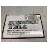 Rebel Yell Kentucky bourbon metal / tin sign