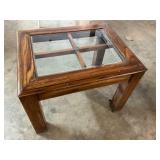 Oak and glass coffee side table