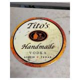 Titoï¿½s handmade vodka round metal / tin sign