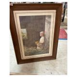 Framed girl with daisy basket