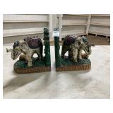 2 ornate elephant bookends