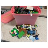 Pink tote full assorted Legos