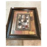 Framed wine picture