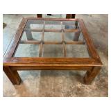 Oak and glass coffee  table
