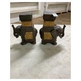 2- elephant book ends