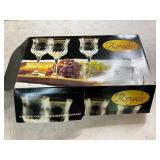 4- Royale water goblets w/ 24k gold rims