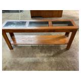 Oak and glass sofa / library table